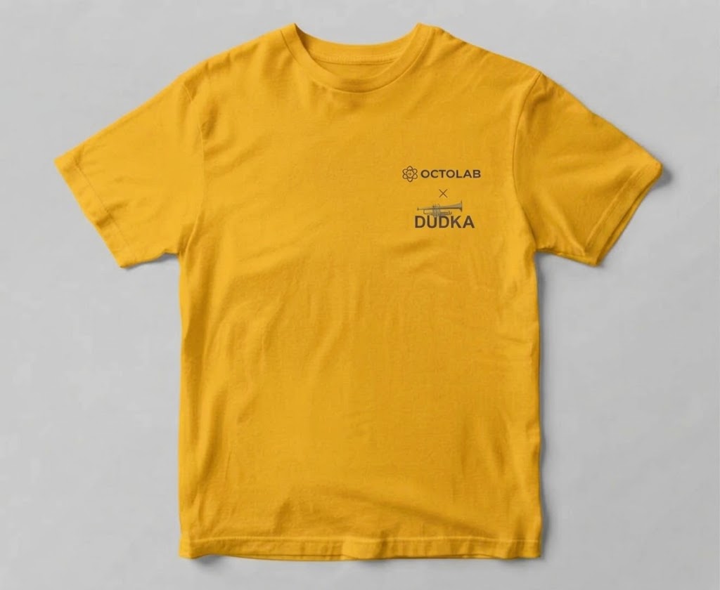 Футболка DUDKA x OCTOLAB Yellow (Жовта) — комплектуючі для вейпа DUDKA