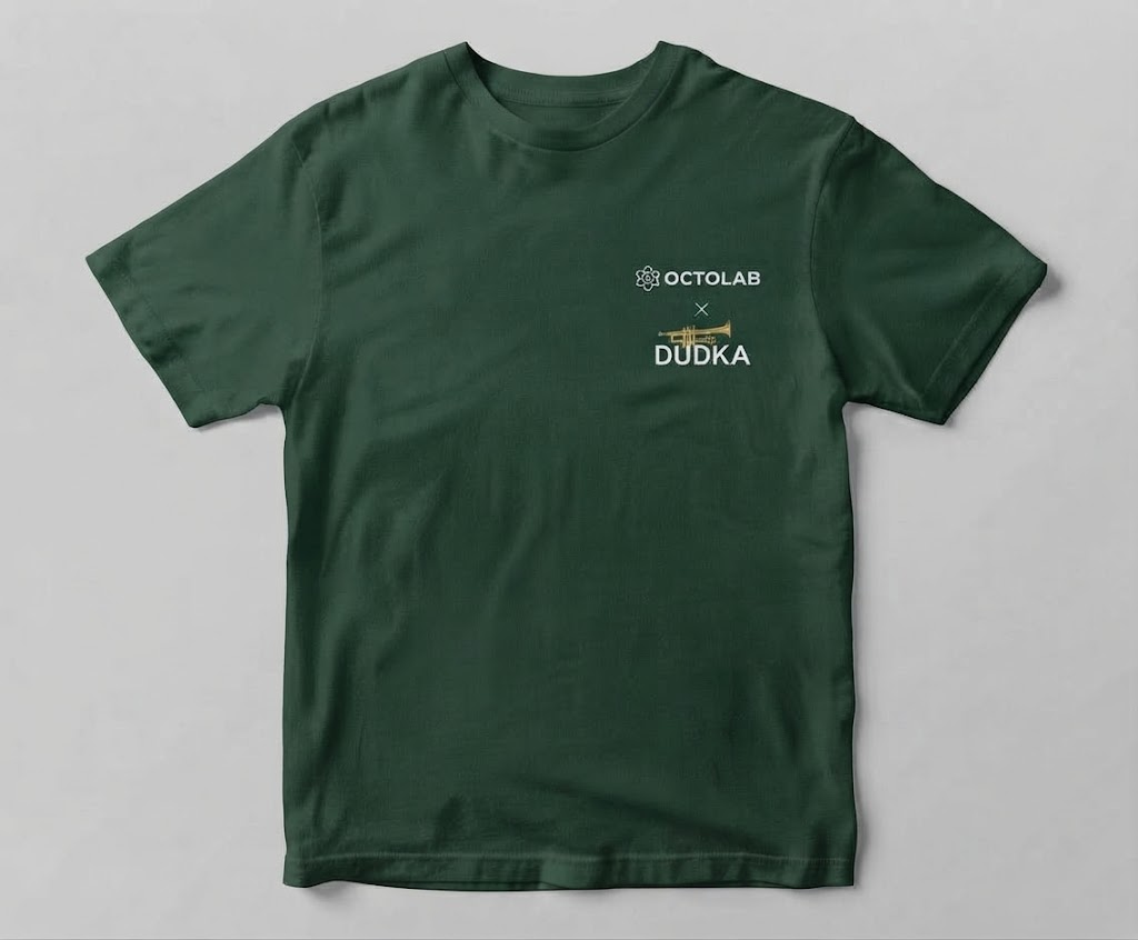 Футболка DUDKA x OCTOLAB Green (Зелена) — комплектуючі для вейпа DUDKA