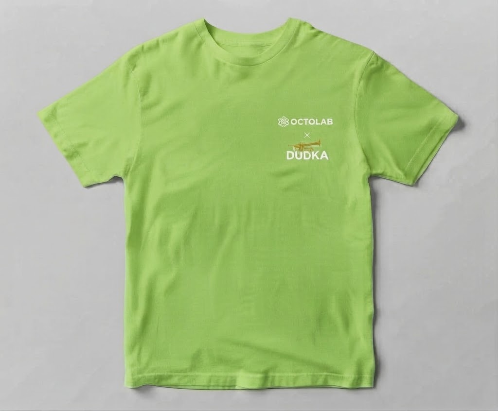 Футболка DUDKA x OCTOLAB Lime (Лаймова) — комплектуючі для вейпа DUDKA