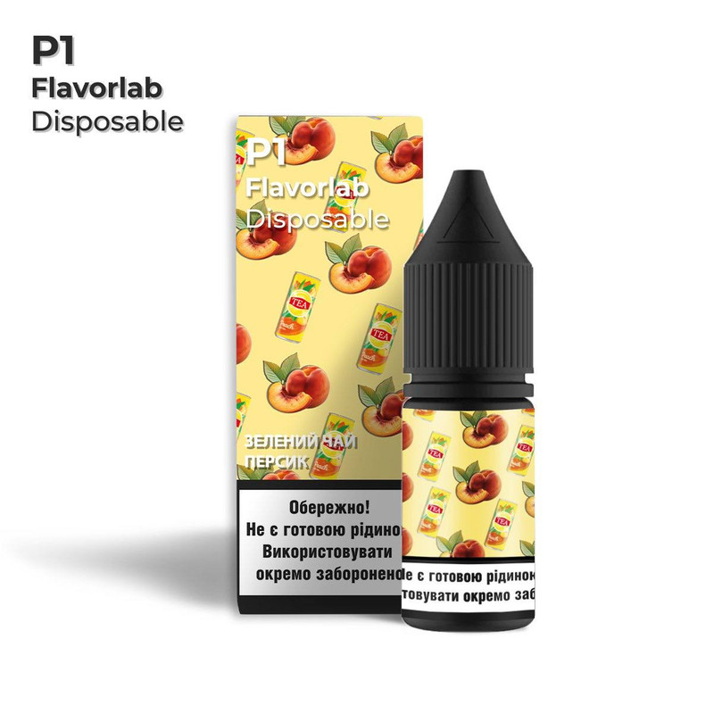 FLAVORLAB Р1 10 мл Зелений чай персик — рідина для вейпа FLAVORLAB