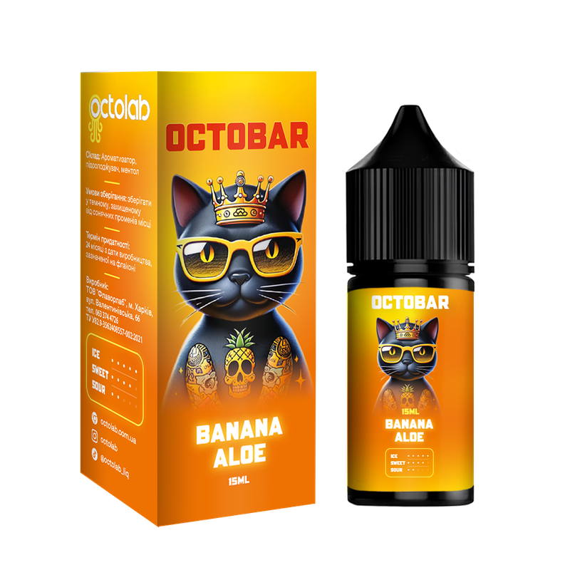 OCTOBAR NFT 30 мл Banana Aloe — рідина для вейпа OCTOBAR