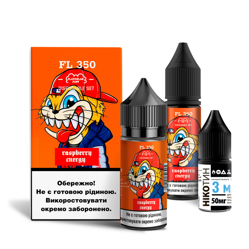 FLAVORLAB FL350 30 мл NEW Raspberry energy / Малиновий енергетик — рідина для вейпа FLAVORLAB