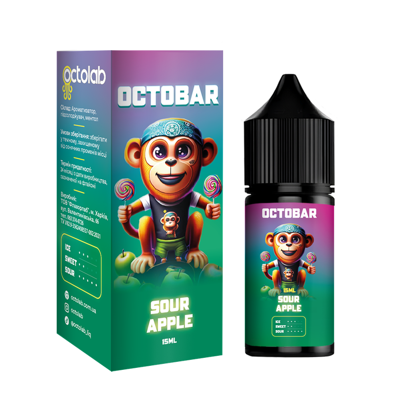 OCTOBAR NFT 30 мл Sour Apple — рідина для вейпа OCTOBAR