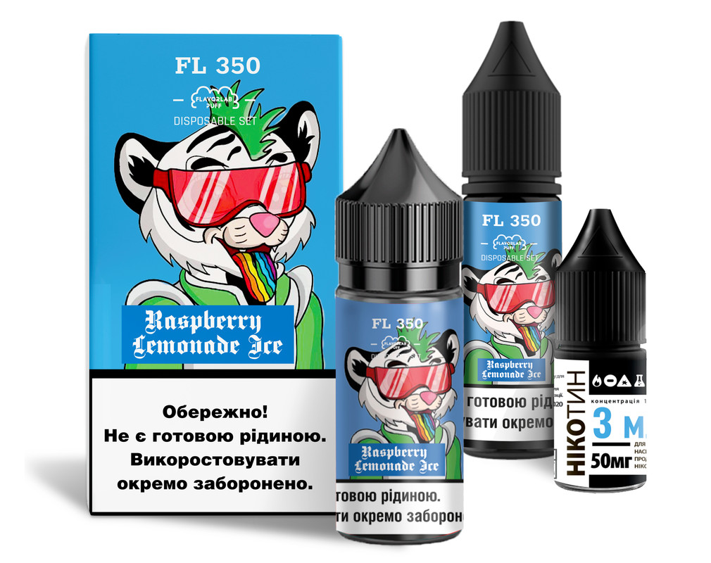 FLAVORLAB FL350 30 мл Raspberry lemonad ice / Малиновий лимонад — рідина для вейпа FLAVORLAB