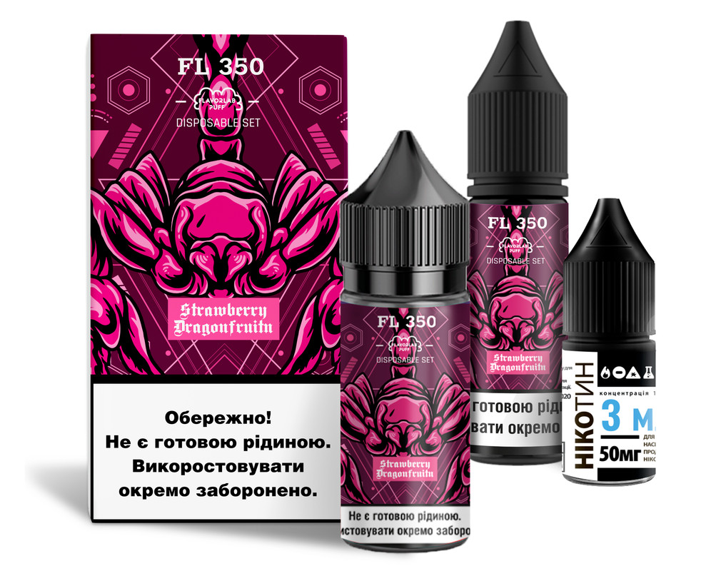 FLAVORLAB FL350 30 мл Strawberry Dragonfruit / Полуниця пітая — рідина для вейпа FLAVORLAB