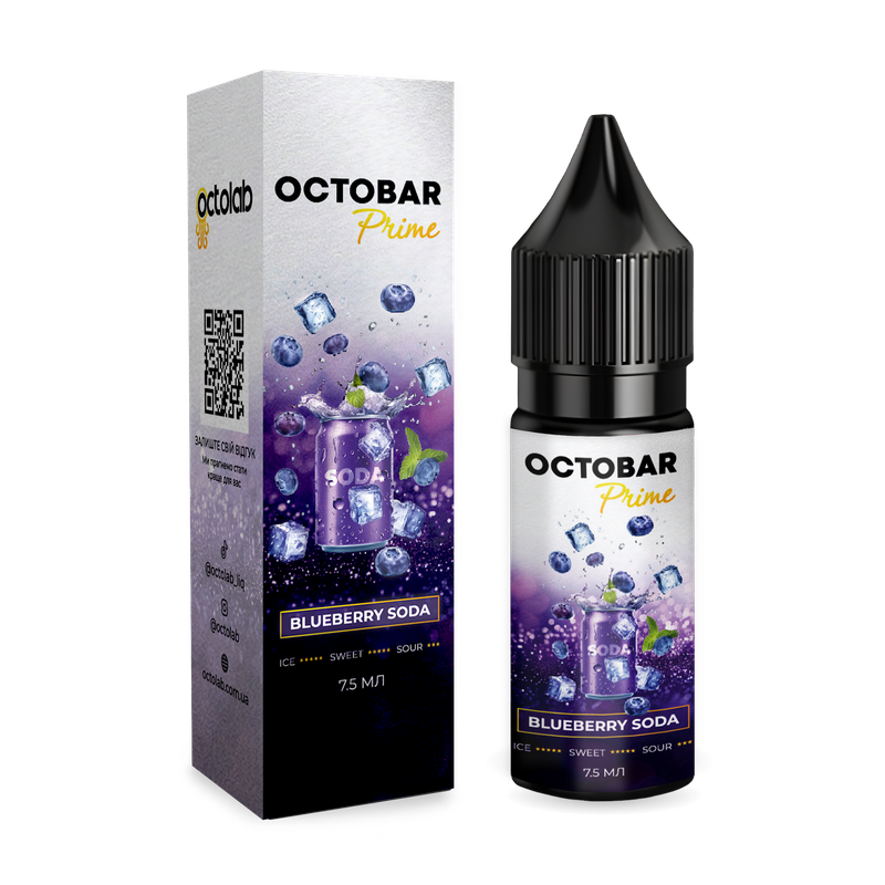 OCTOBAR PRIME15 мл Blueberry Soda — рідина для вейпа OCTOBAR