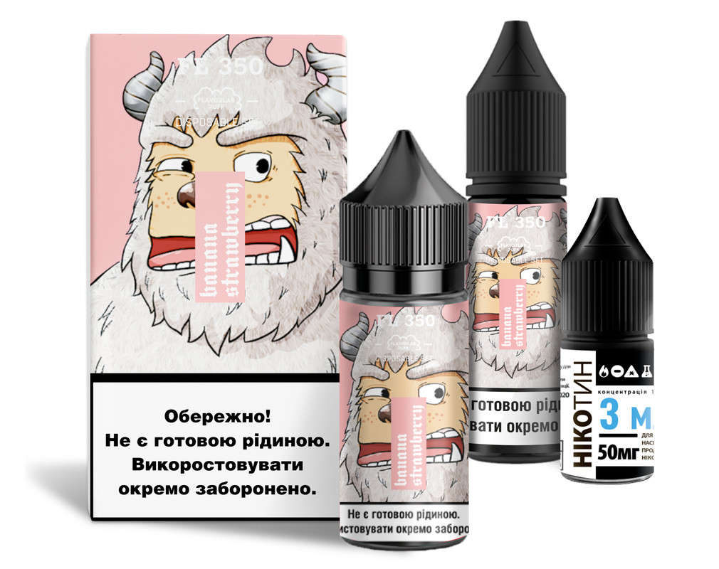 FLAVORLAB FL350 30 мл Banana strawberry / Банан полуниця — рідина для вейпа FLAVORLAB