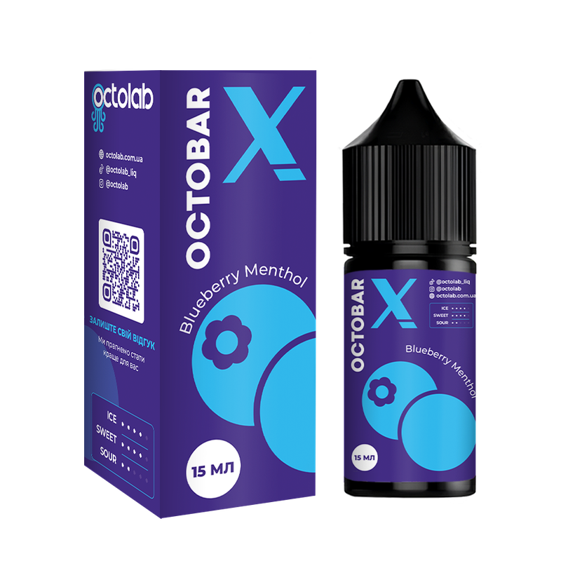 OCTOBAR X 30 мл Blueberry Menthol — рідина для вейпа OCTOBAR