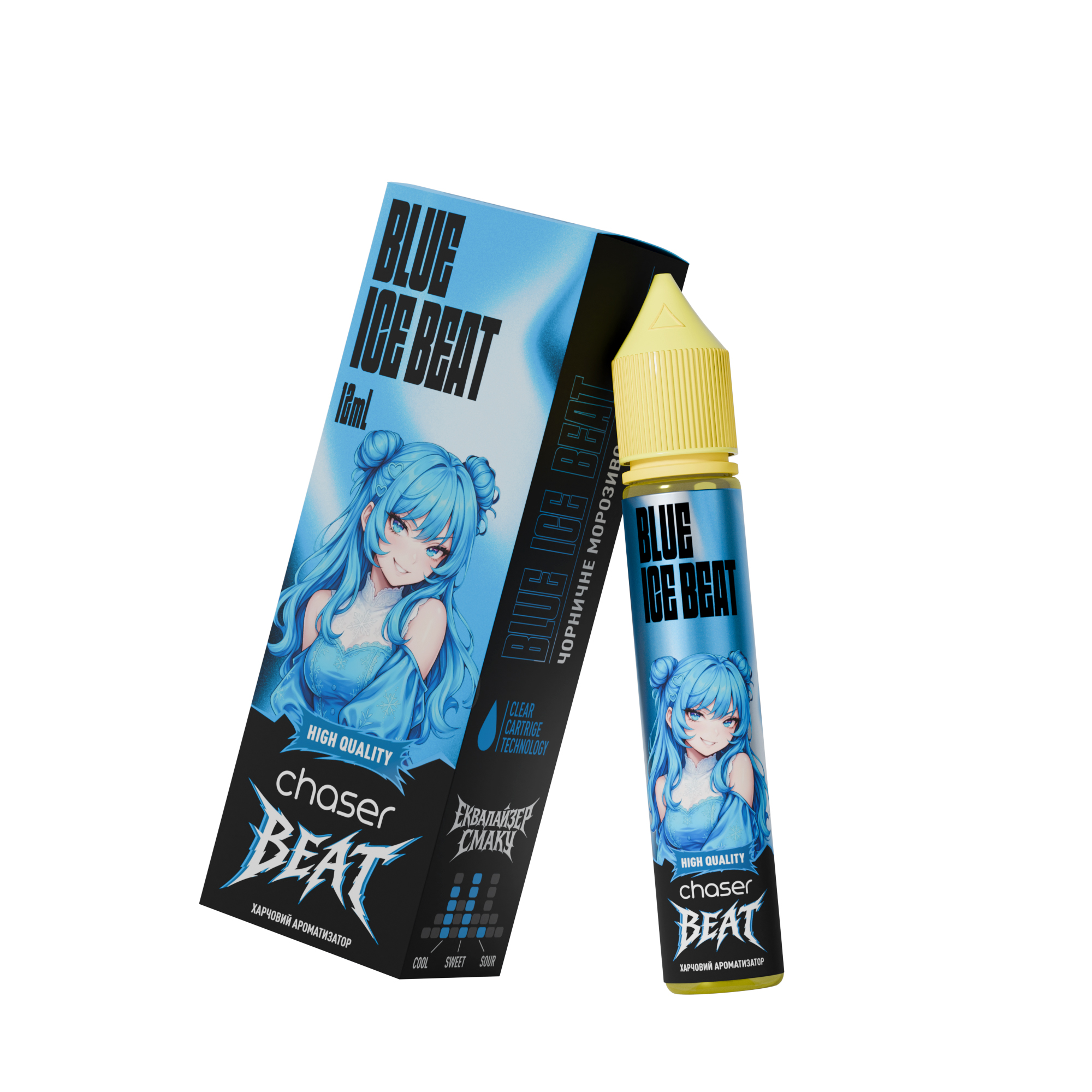 CHASER BEAT 30 мл BLUE ICE BEAT / Льодяна блакитна малина — рідина для вейпа CHASER