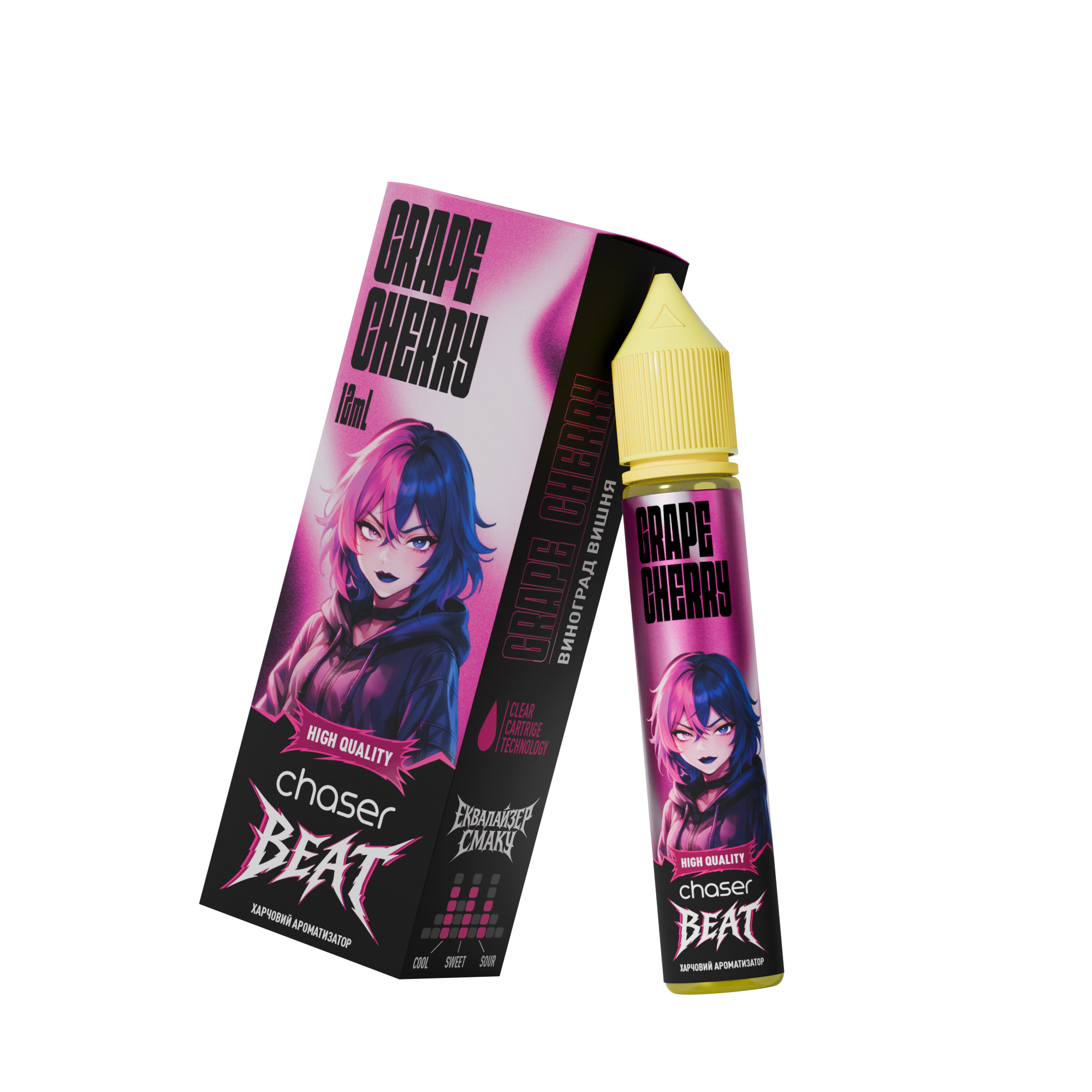 CHASER BEAT 30 мл GRAPE CHERRY / Виноград вишня — рідина для вейпа CHASER
