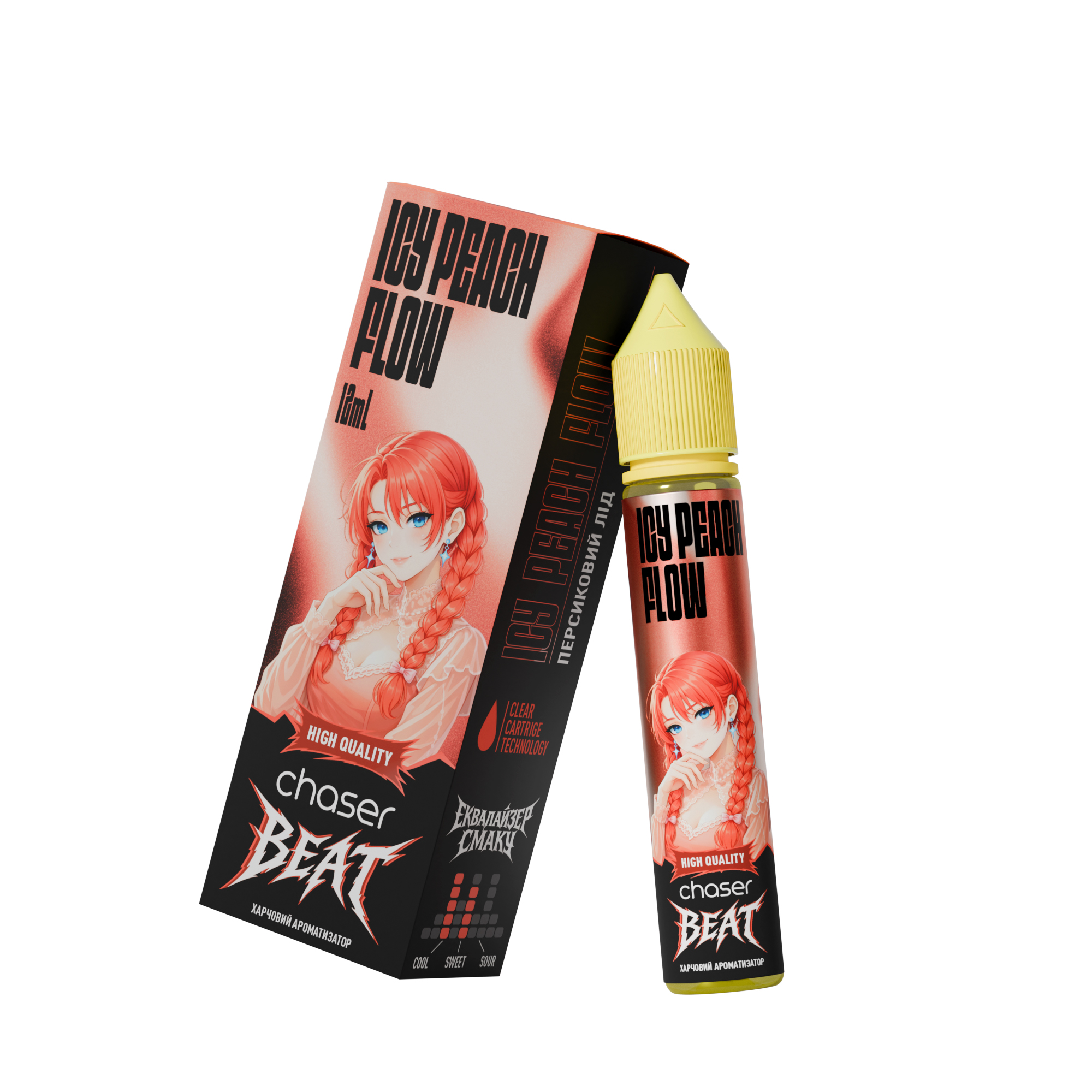 CHASER BEAT 30 мл ICE PEACH FLOW / Льодяний персик — рідина для вейпа CHASER