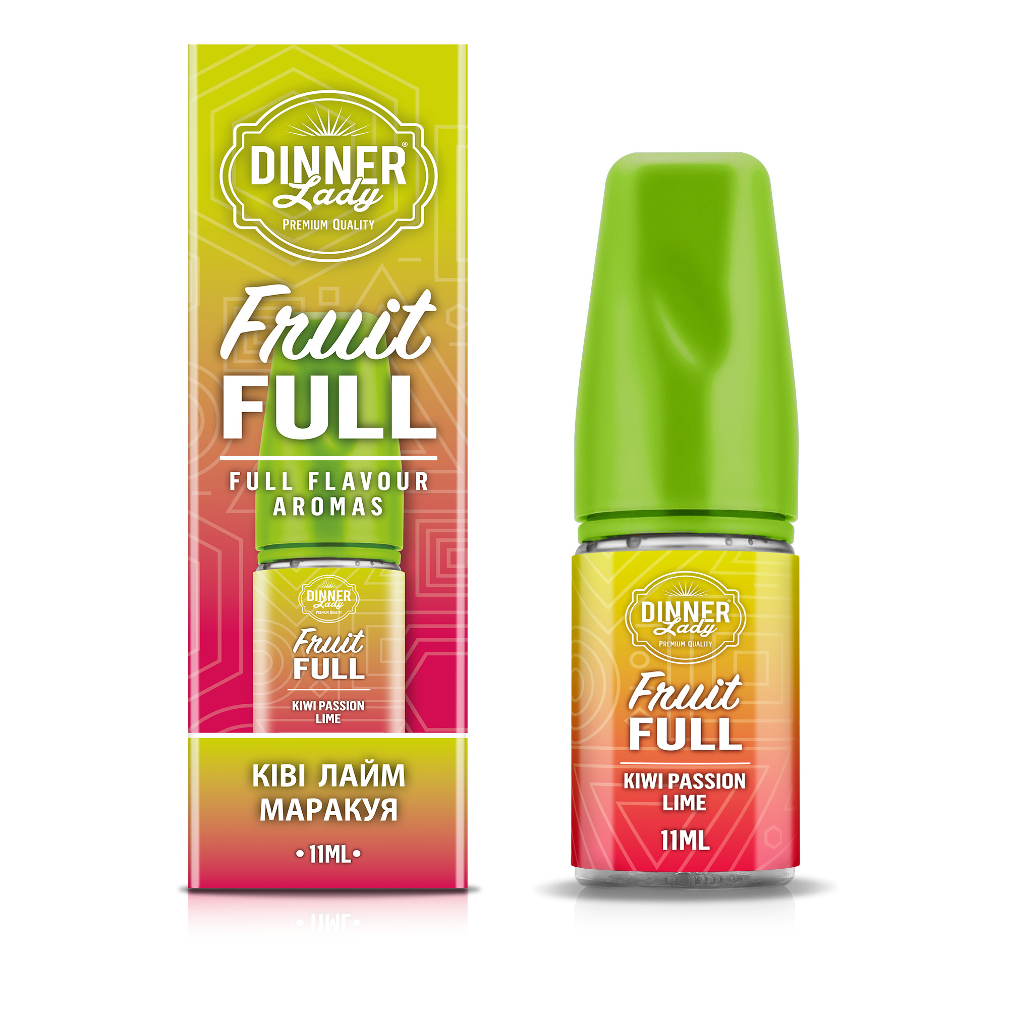 DINNER LADY Fruit Full 30 мл Kiwi Passion Lime / Ківі маракуя лайм — рідина для вейпа DINNER LADY