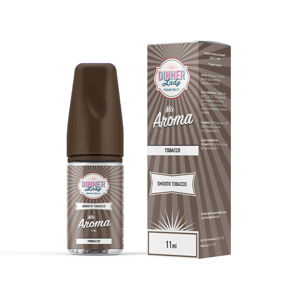 DINNER LADY Mix Aroma 30 мл Smooth Tobacco / М'який тютюн — рідина для вейпа DINNER LADY