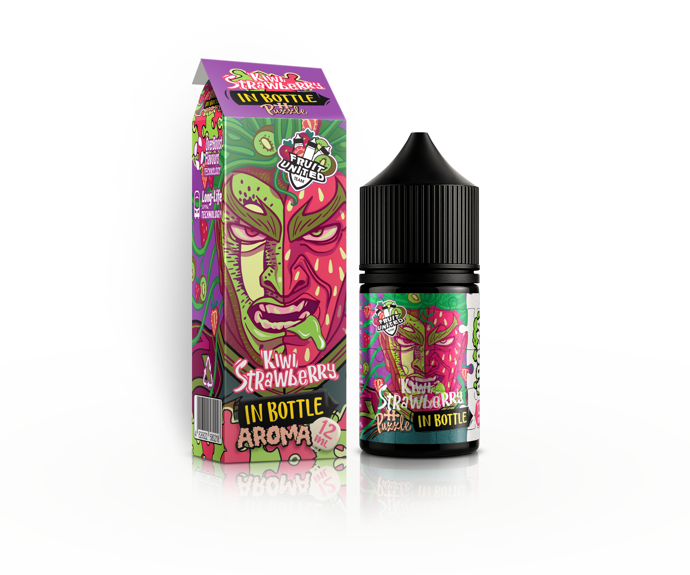 IN BOTTLE InBottle PUZZLE 30 мл Kiwi Strawberry / Ківі полуниця — рідина для вейпа IN BOTTLE